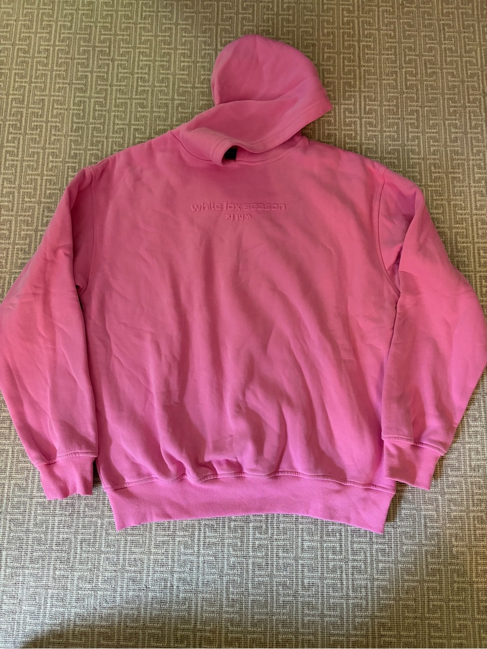 White Fox Boutique Pink Embroidered Hoodie